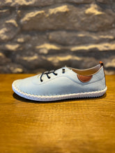 Load image into Gallery viewer, Shoozy Iris Leather Plimsoll Mid Blue
